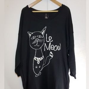 Melissa McCarthy Le Meow Black Sweater 2X NWT